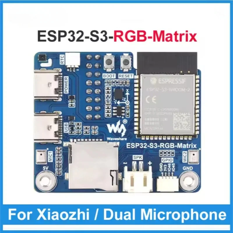 ESP32-S3 RGB Driver Board,Onboard Dual Microphones Array,Supports 2.4 GHz Wi-Fi And 5 (BLE), Voice Interaction