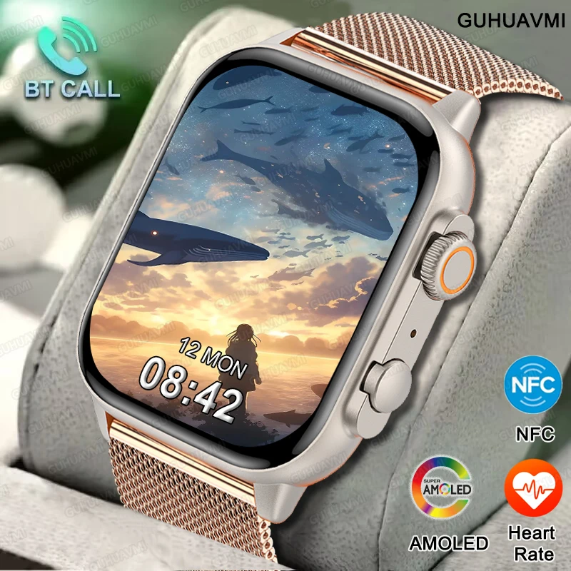 2024 Smart Watch Women Ultra Series 10 NFC Smartwatch Men BT Call Waterproof Wireless Charging 1.96 inch Screen For IOS Watch