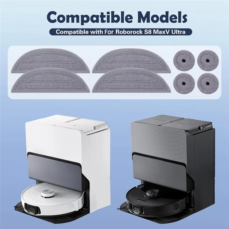 

B50C Vibrations Mop Cloths + Edgewise Mop Cloths For Roborock S8 Max Ultra / S8 Maxv Ultra Robot Vacuum Cleaner Accessories