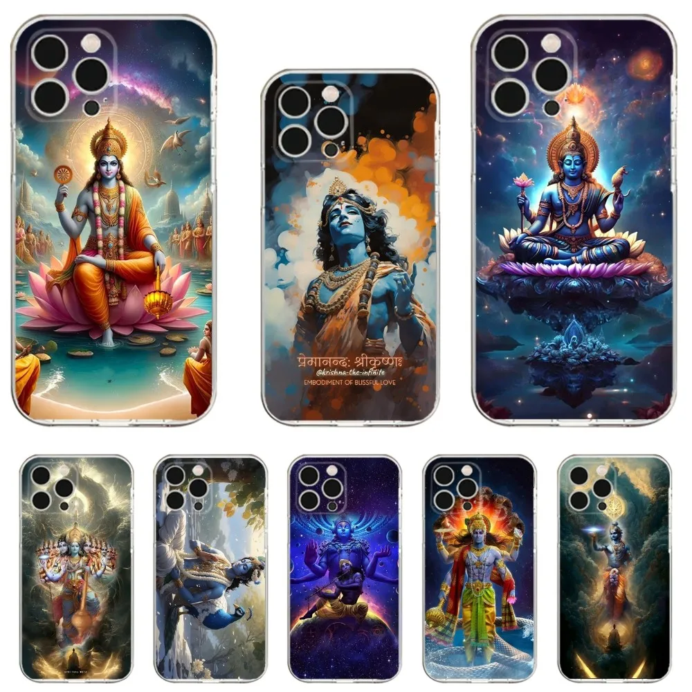 Vishnu Hare Krishna Phone Case Phone Case For iPhone 13, 14,13,12,Mini,11,Pro,Max,Plus,X,XR,XS,8,SE,2020 Transparent Cover