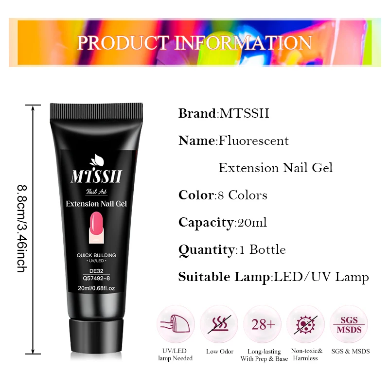 Mtssii Fluorescent Nail Extension Gel display 1