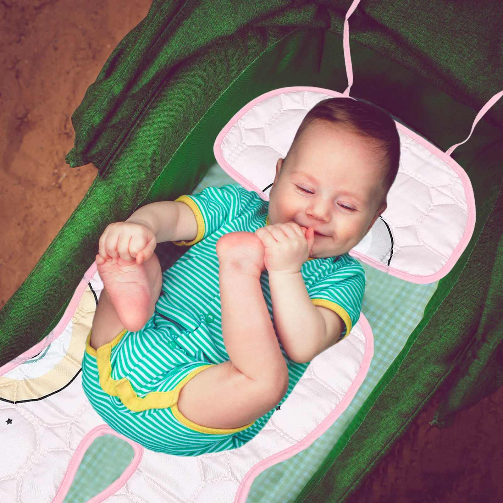 

Baby Stroller Mat Seat Summer Liner Cooling Cushion Latex Ice Silk for Car Mattress Child