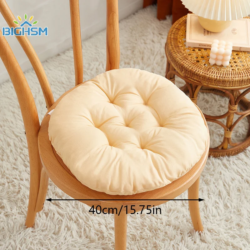 Cojín para silla de oficina, cojín redondo de Color, cojín para silla cálido para invierno, cojín para asiento de sofá de comedor para el hogar, taburete para estudiantes, cojín para trasero