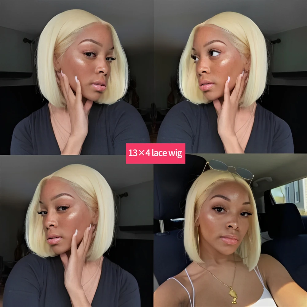 Blonde Straight Bob Wig Human Hair 613 Lace Front Wigs Human Hair 230% Density 13x4 Lace Frontal Wig Pre Plucked With Baby Hair Short Straight Bob Wigs for Women