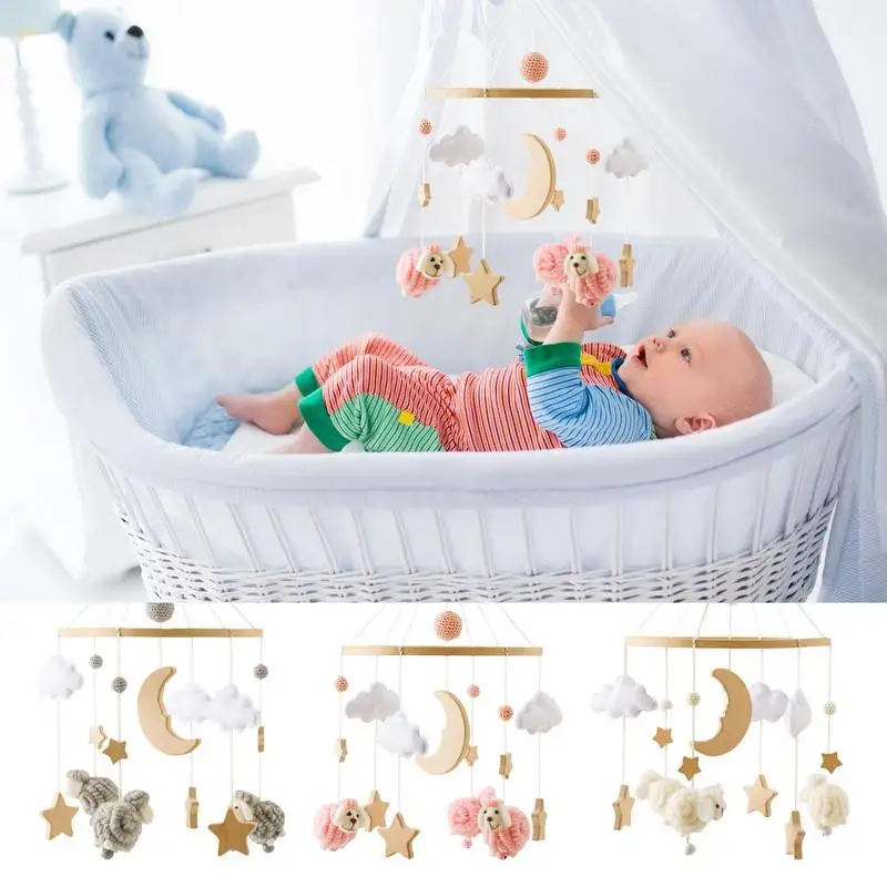 Babymobiel voor wieg kinderkamer wieg hanger muzikaal draagbaar Boheems wiegmobiel voor 0-3 jongens en meisjes kinderwagen
