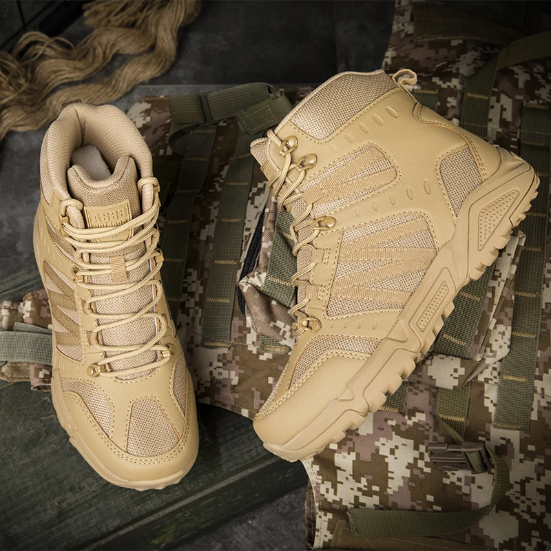Men Boots for Spring Autumn Comfort Breath Anti Slip Hiking Shoes Outdoor Camping Waterproof Work Shoes Sizes 39-47