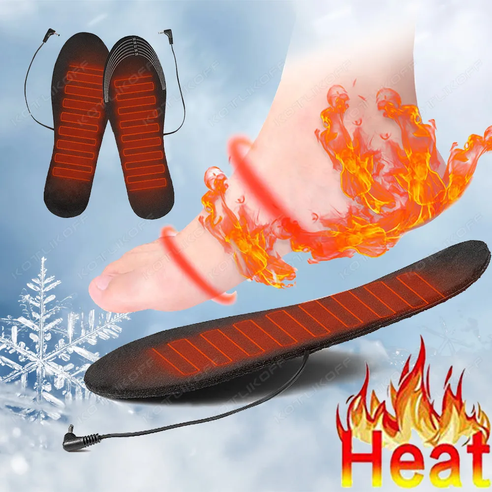 USB Electric Powered Heated Insole Winter Warm Inserts In Shoes With Heating Outdoor Sports Heating Thermal Insoles Foot Warmer