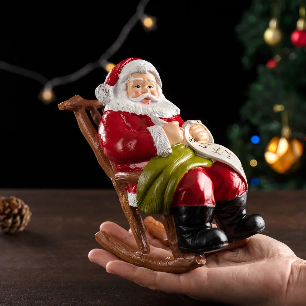 

Resin Santa Claus Figurine‌ - Handmade Christmas Decor for Desk & Home