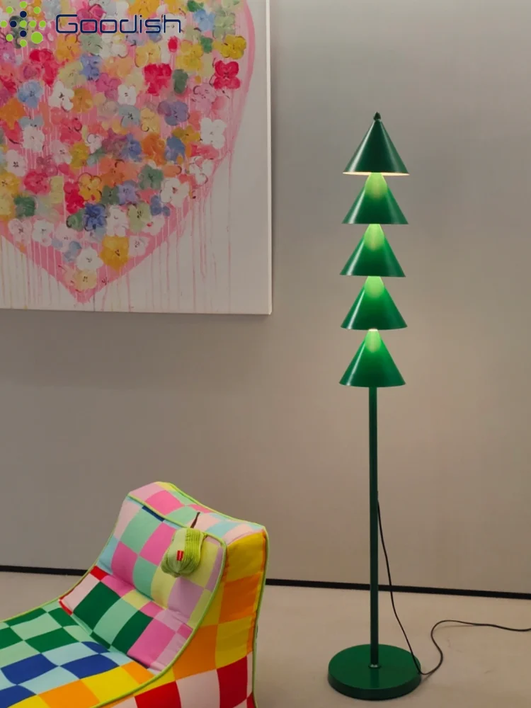 Janpanese Wabi-sabi Retro Art Creative Plated Atmosphere Green Tree Light LED Floor Lamp for Bedroom Home Decoration Chandelier