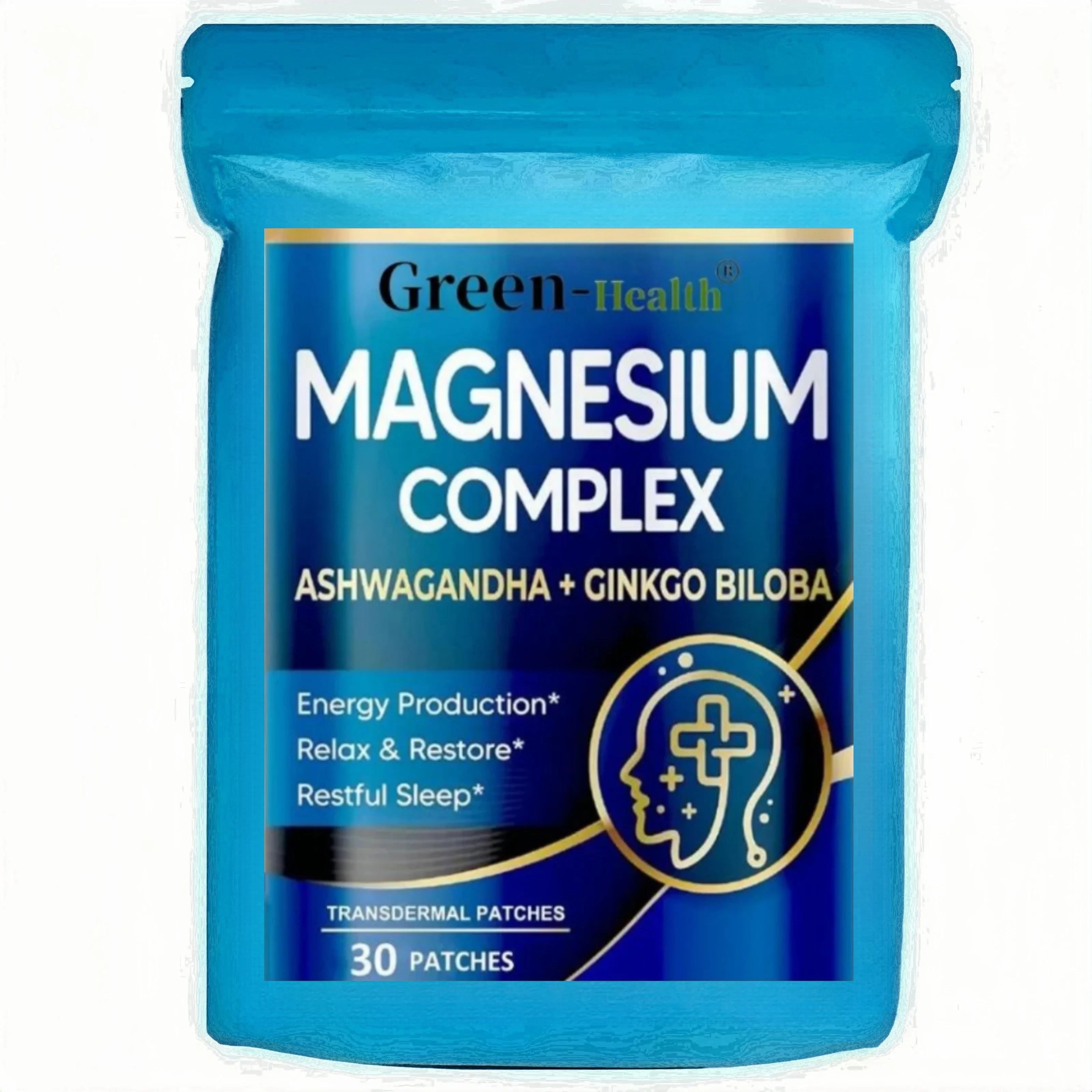 30 Patches Magnesium Complex Transdermal Patches With Ashwagandha Ginkgo Biloba - Relax & Restore