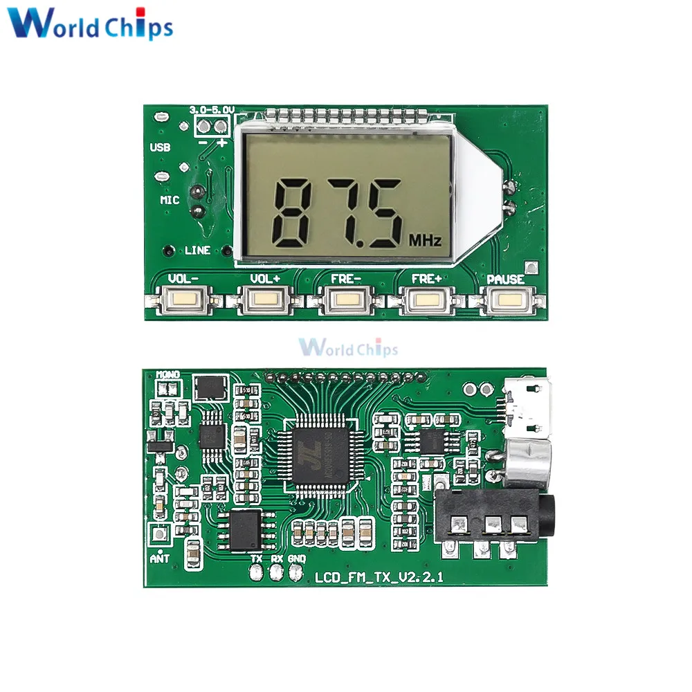 DC 3-5V FM Module FM Transmitter Module Wireless Microphone Circuit Board 87.0MHz-108.0MHz Computer Audio Transmitting