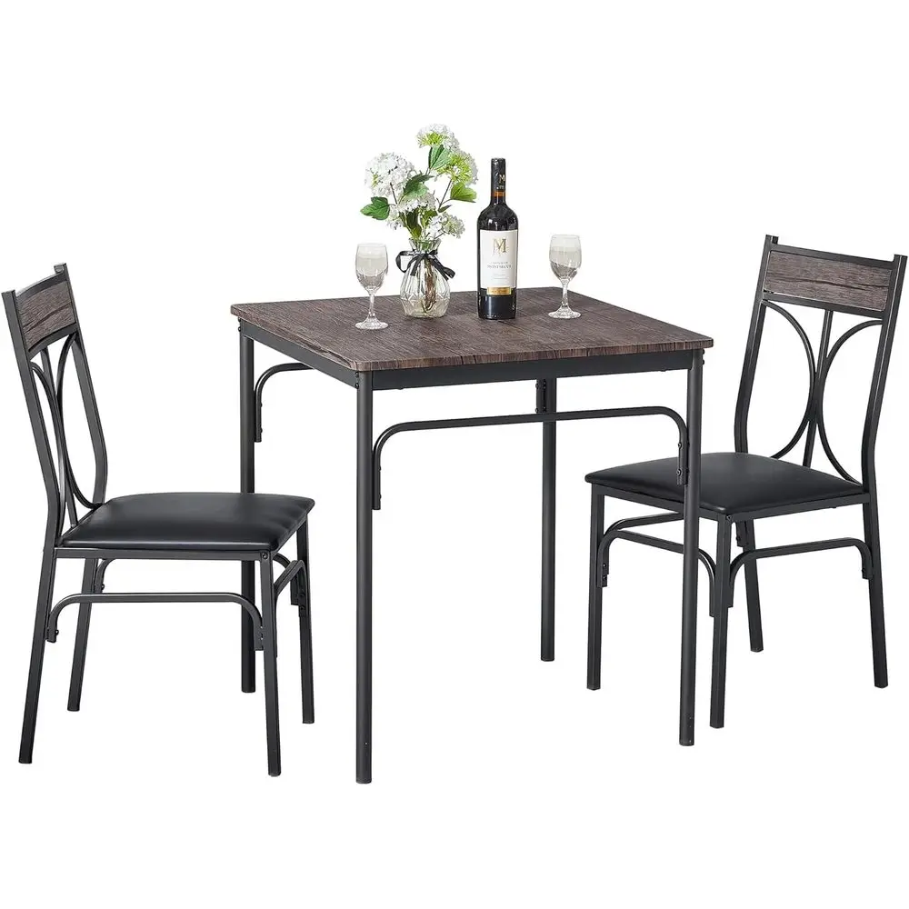 

Compact Metal and Steel Dining Set for Small Spaces with Table and 2 Chairs