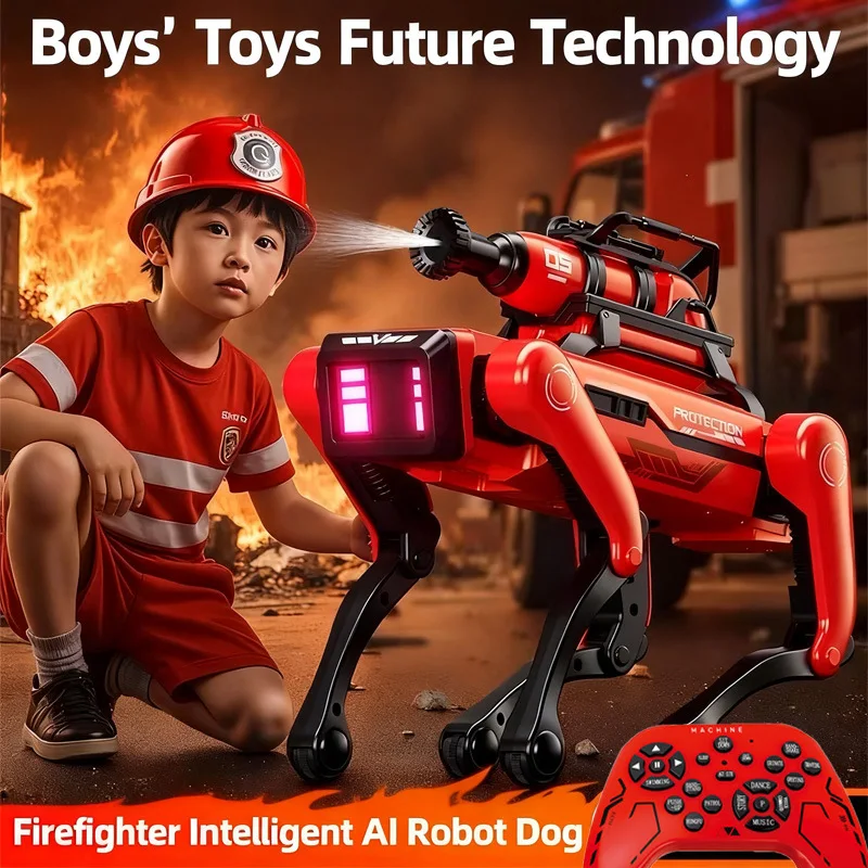 Robot de lutte contre l'incendie Intelligent, chien électronique, télécommande interactive vocale pour animaux de compagnie, jouet pour enfants