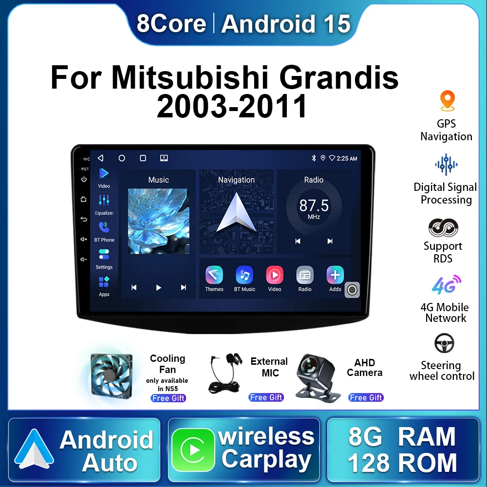 

Для Mitsubishi Grandis 1 2003-2011 Android15 автомобильная электроника радио мультимедийный плеер авто беспроводной Carplay стерео навигация GPS