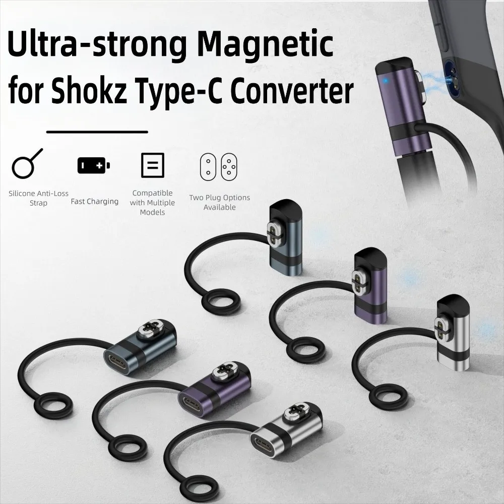 Knochenleitungskopfhörer Typ-C Ladeadapter Anti-Verlust-LED-Anzeige Magnetisches Ladegerät Stabil für Shokz AS800/S803/S810/S710
