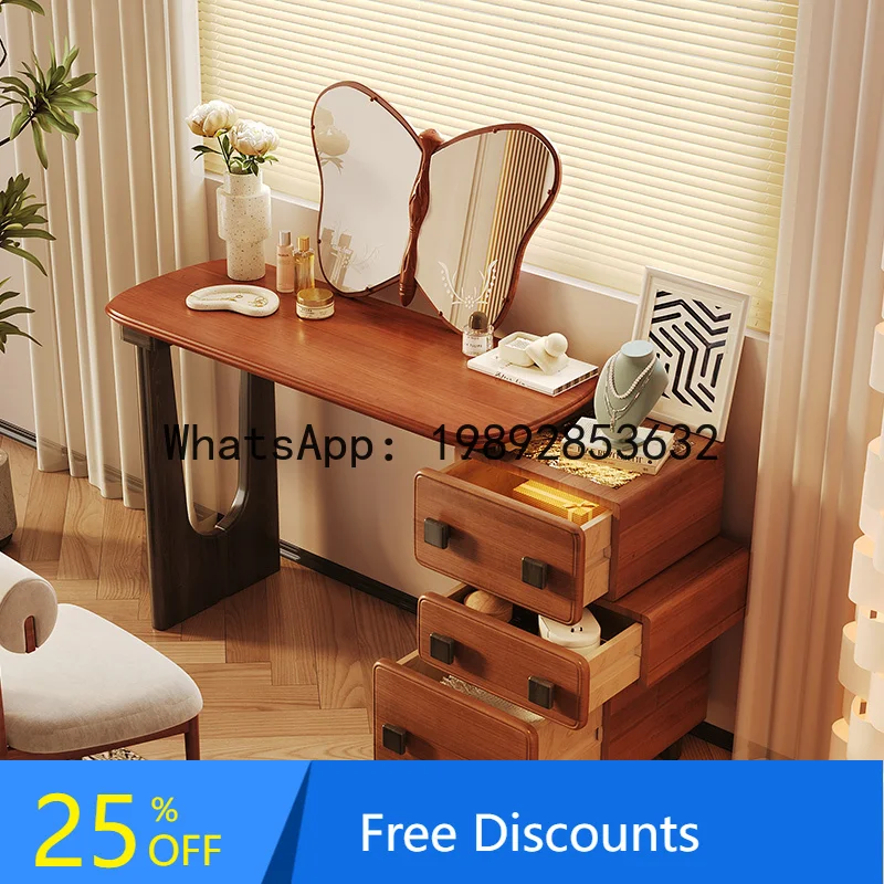 

XL Vintage Solid Wood Dressing Table Bedroom Antique Extendable Makeup Table Bedside Chest of Drawers