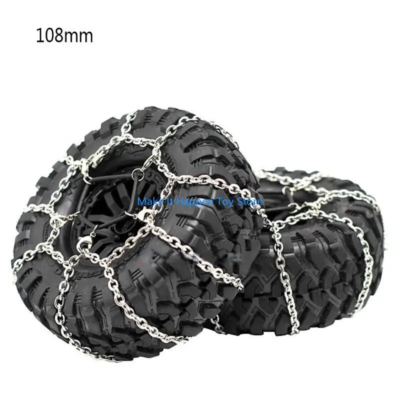 28ec 2pcs 1/10 سلسلة ثلج من الصلب الزاحف لـ 1.9 زاحف إطار 1:10