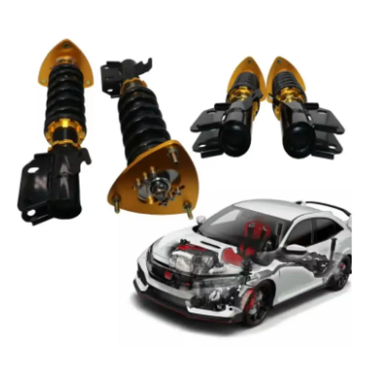 Spring Struts Racing Suspension Coilover Kit Shock Absorber For 02-07 Subaru Forester WRX /2004 Sti ONLY CN-523