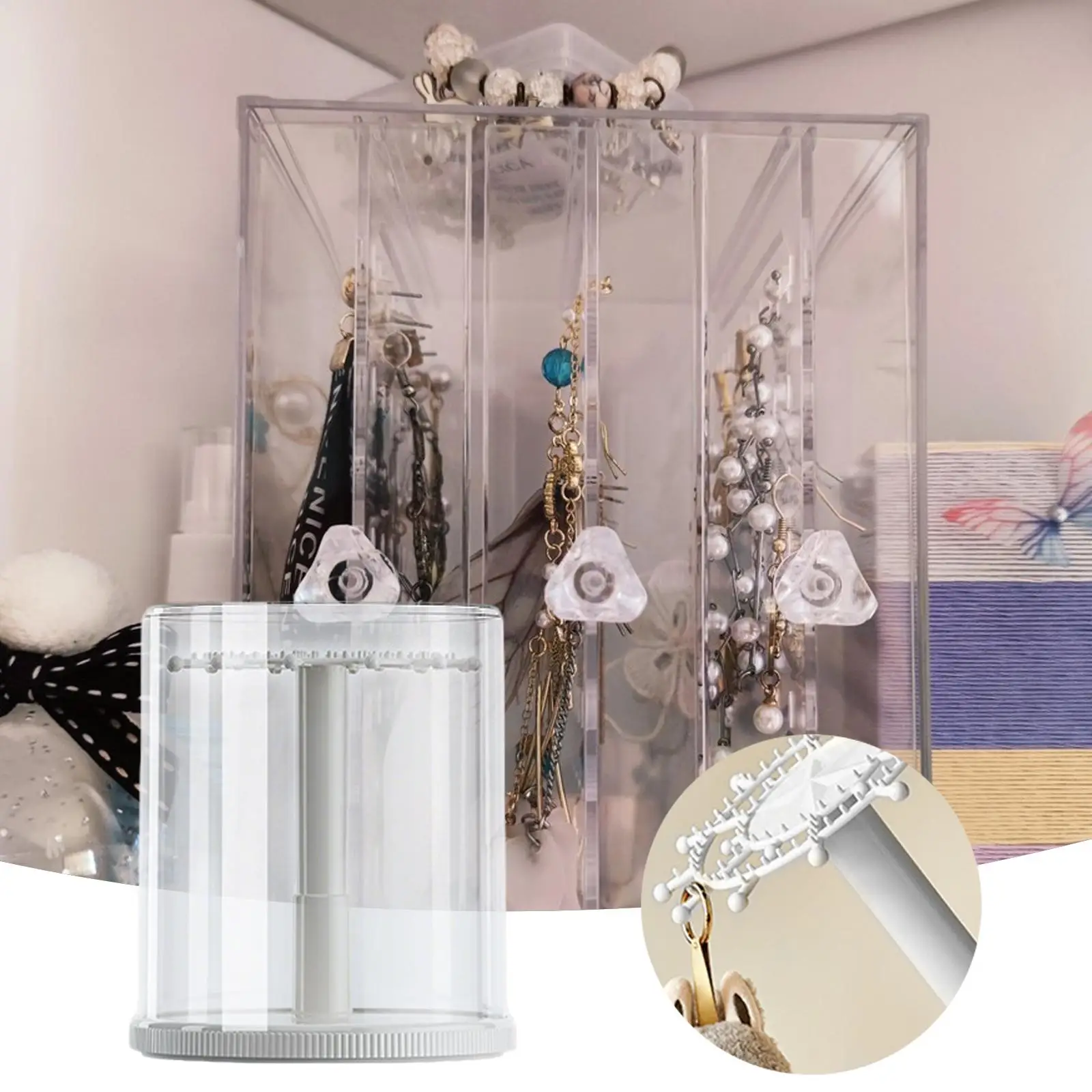 Rotating Doll Storage Case Transparent Display Stand for Plush Toys Keychains Miniature Figurines Collectibles Showcase