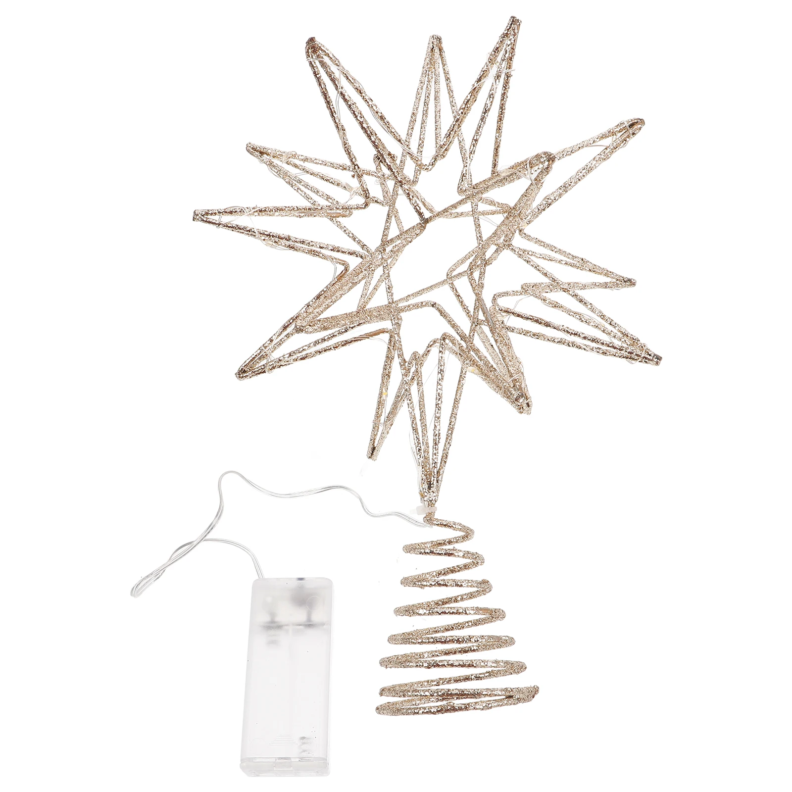 

Large Metal Sparkling Star Tree Topper LED Lights Christmas Tree Decoration Glittery Xmas Holiday Winter Celebration