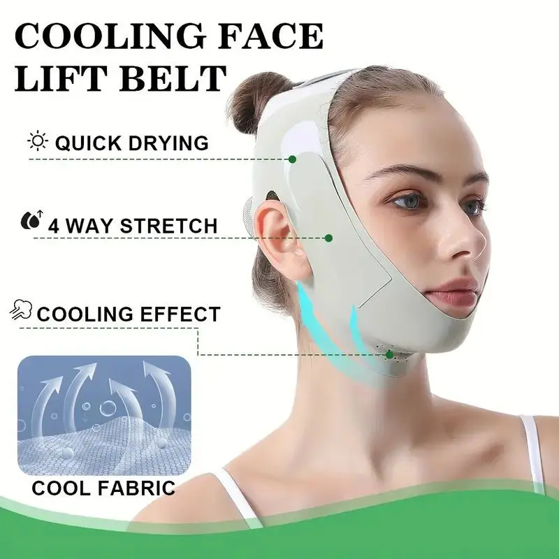 V-face Bandage Shaping Face Mask Skin Tightening and Lifting Tool Green Adjustable Fully Wrapped Mouth Open Breathing Stop Tool