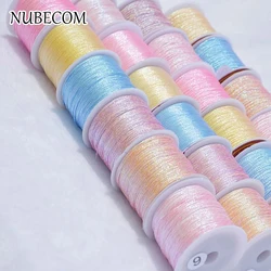 NUBECOM filo d'argento dorato colorato filo di corda intrecciata per ricamo Crochet Bead String collana braccialetto fai da te filo fatto a mano