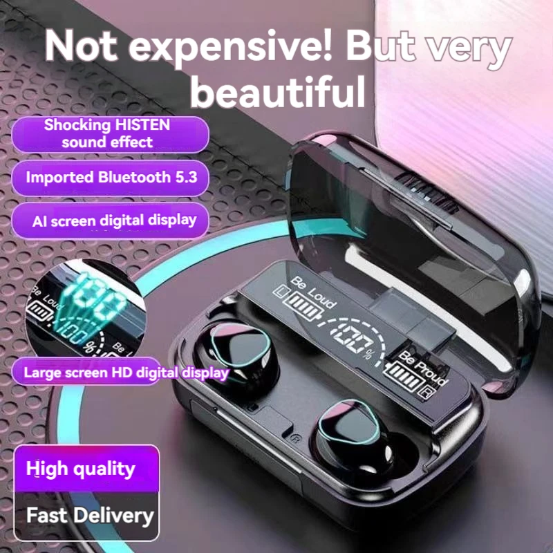 

2024 NEW TWS Wireless Bluetooth Noise Reduction Earphone 9D HIFI Stereo Music Sports Headphones Waterproof Headset with