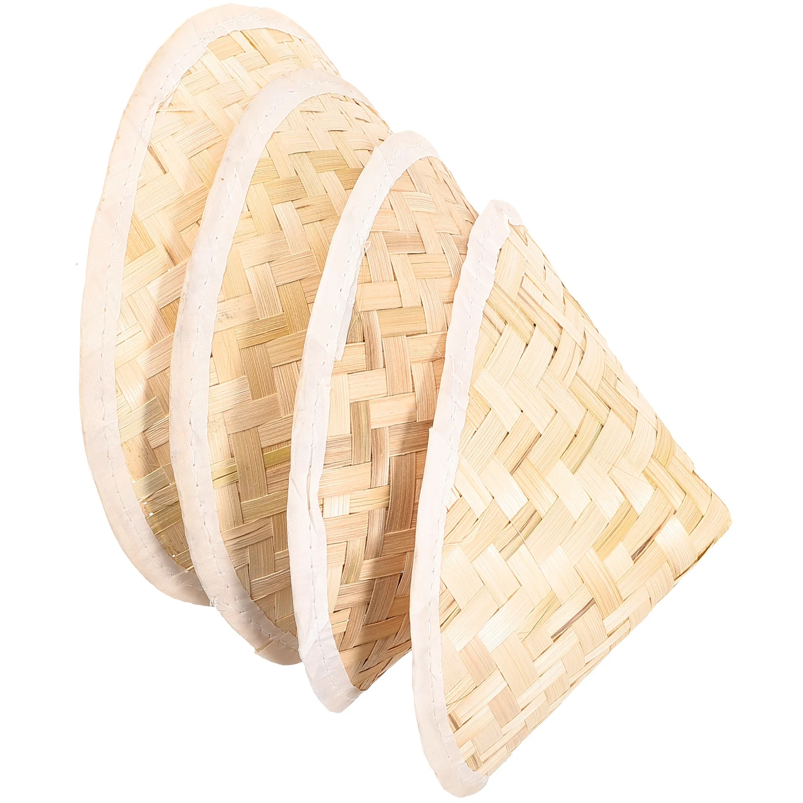 4 Pcs Caps Bamboo Hat UV Protection Chandelier Conical Beige Weaving Sun Block Pointed Toddler