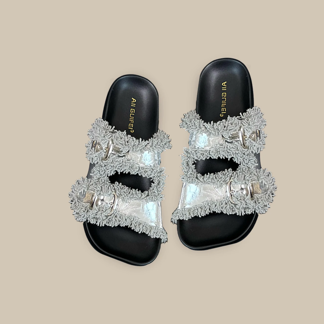 

Double Buckle Adjustable Eva Flat Slide Sandals,Comfy Sandals & Slip On Summer'S Sandals