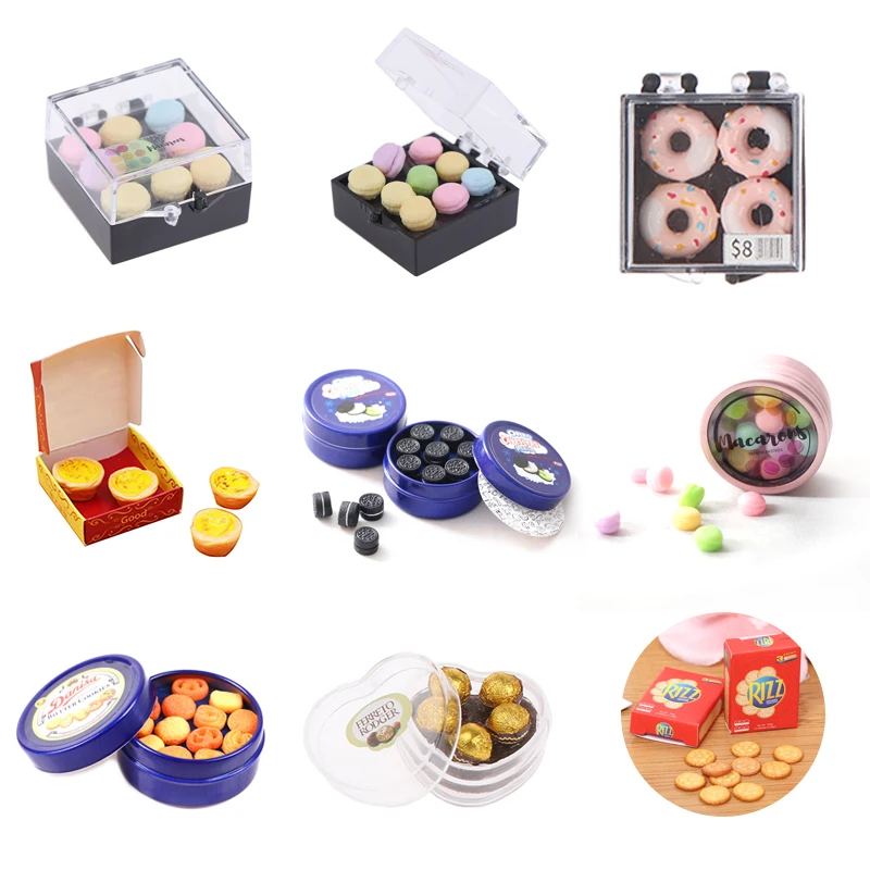 인형 집 미니어처 쿠키 박스, 미니 초콜릿 스낵 박스, 놀이 음식, 인형 집 주방 장난감 액세서리, 1 세트 