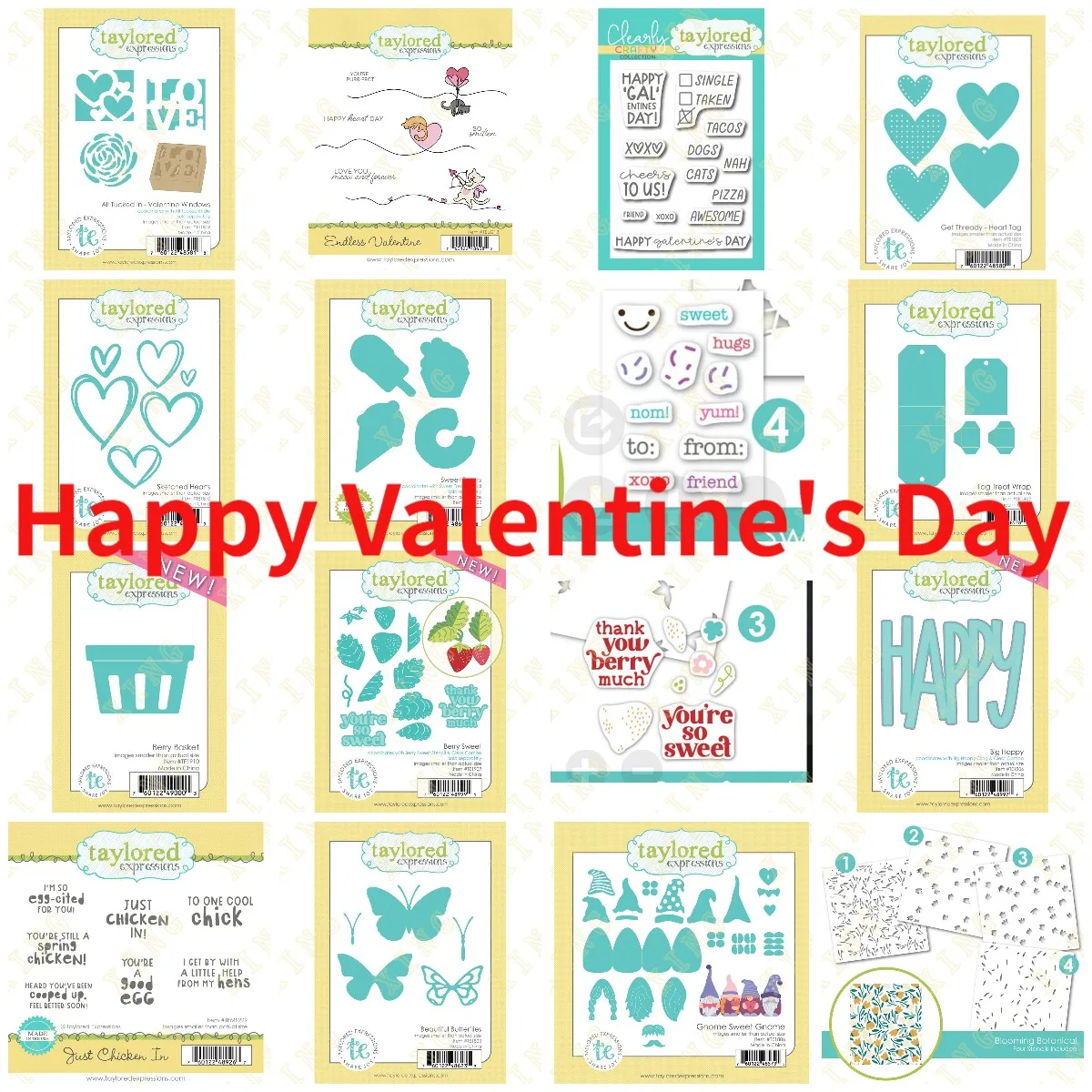 Happy Valentine's Day Sweet Treats Butterflies Metal Cutting Dies and Silicone Stamps Stencil for Scrapbooking Album Decoration