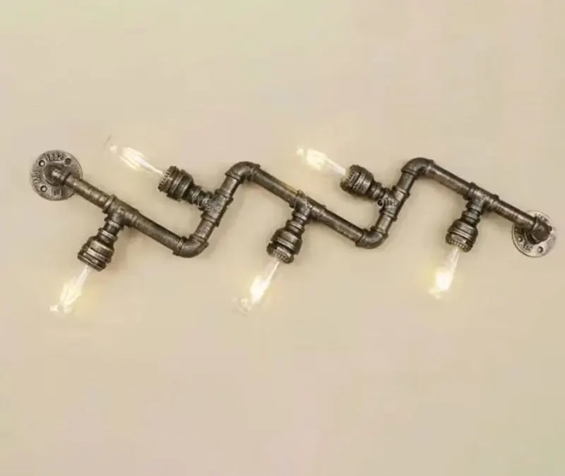 

American VintageLoft Wall Lamp Restaurant Bar Club Corridor Cafe Light Long Water Pipe Wall Sconce