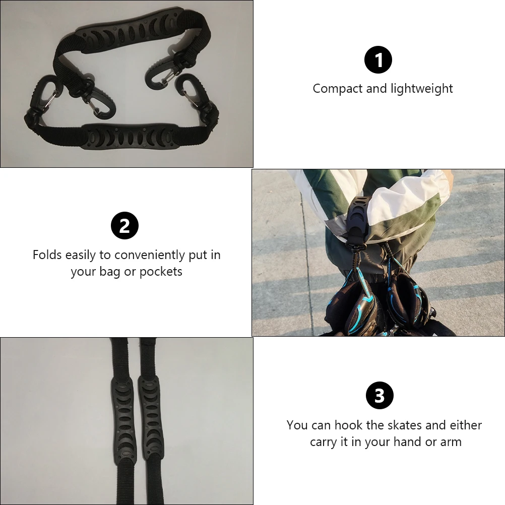

2Pcs Roller Skating Shoes Straps Lightweight Portable Holder Ski Boots Leash Swivel Clips Fold Easily Carry Anywhere Plastic