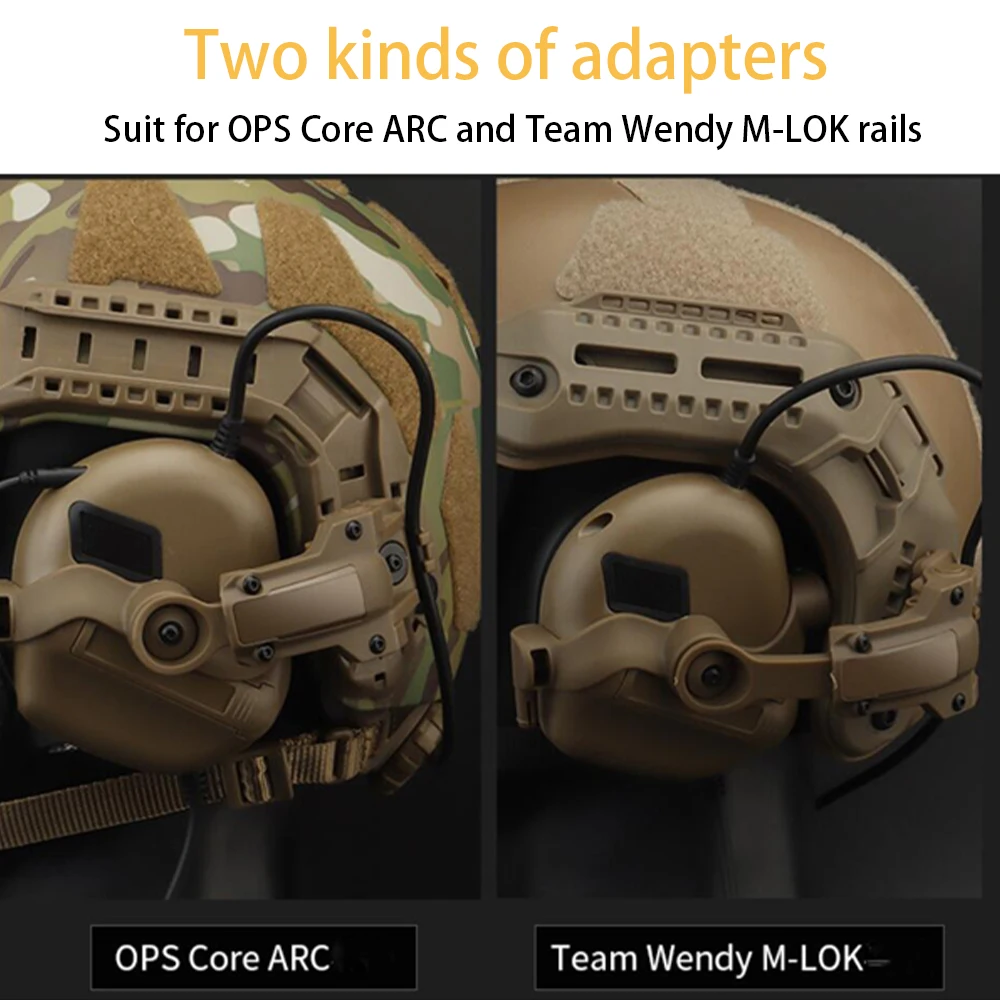 Adaptateur de Rail de casque à Rotation multi-angle, Kit de support de casque pour casque tactique adapté à OPS Core ARC et Team Wendy Rail