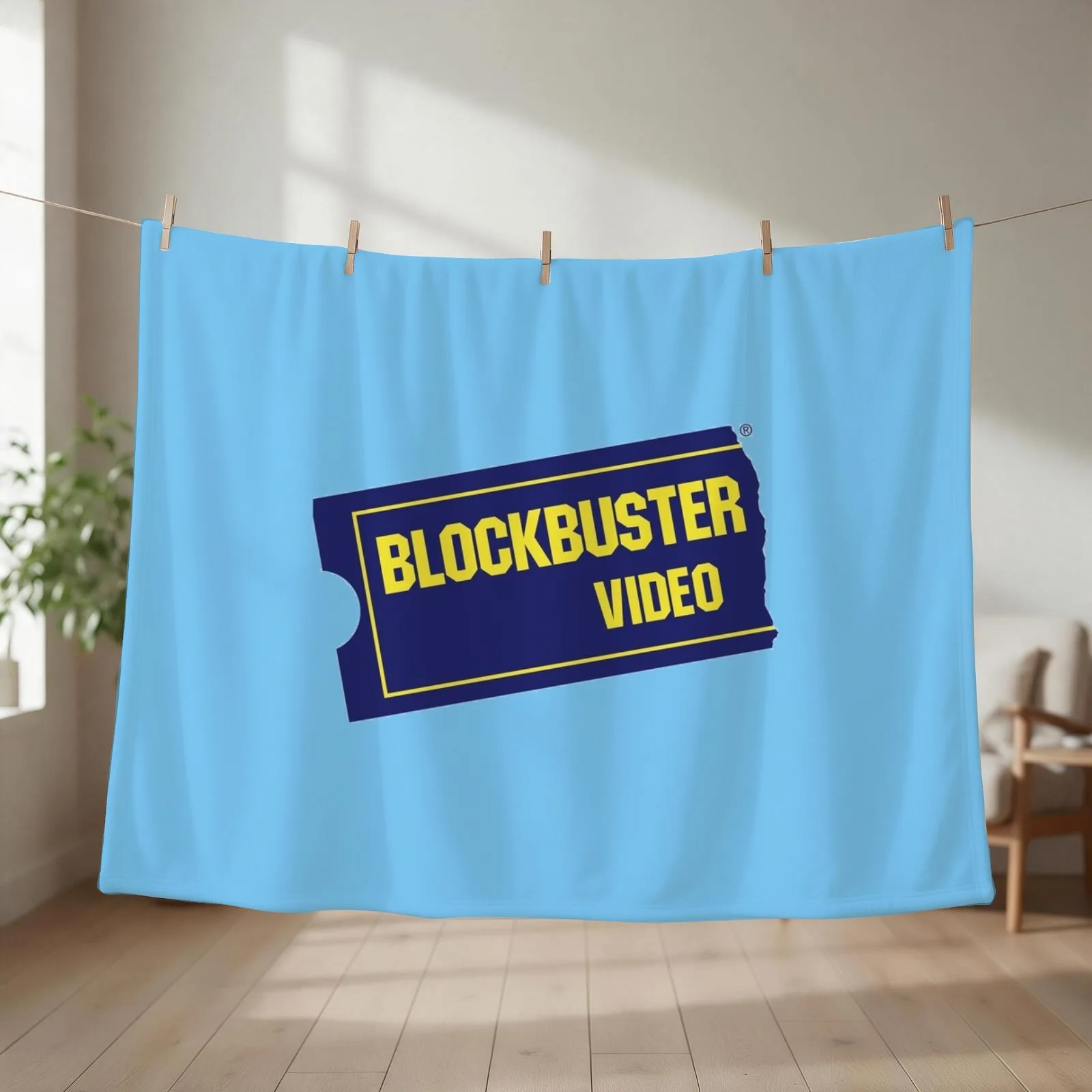 Blockbuster Video Throw Blanket couch cozy soft plush fuzzy picnic outdoor blanket
