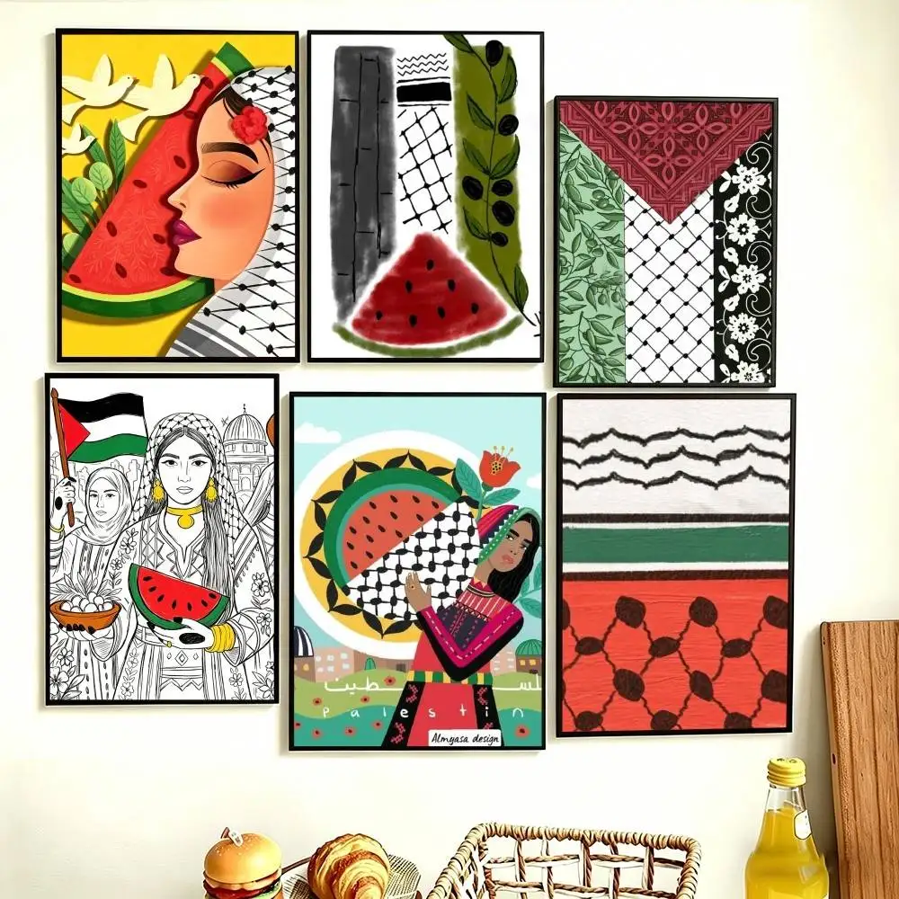 

Watermelon P-PalestineS-F-Flag Poster Perfect Space Sticker Self Adhesive for Office Home Theater Wall Art Decor Fancy Gift