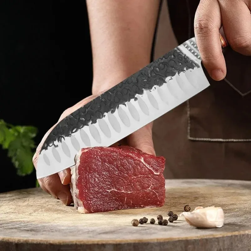 Kitchen Knives Stainless Steel Chef Slicing Knife Super Sharp Cutting Meat Vegetable Wood Handle Knive Multipurpose Kitchen Tool