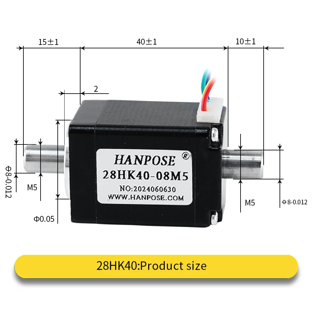 28HK40 hollow dual axis stepper motor NEMA11 4.0v 1A two-phase hybrid small motor with high torque