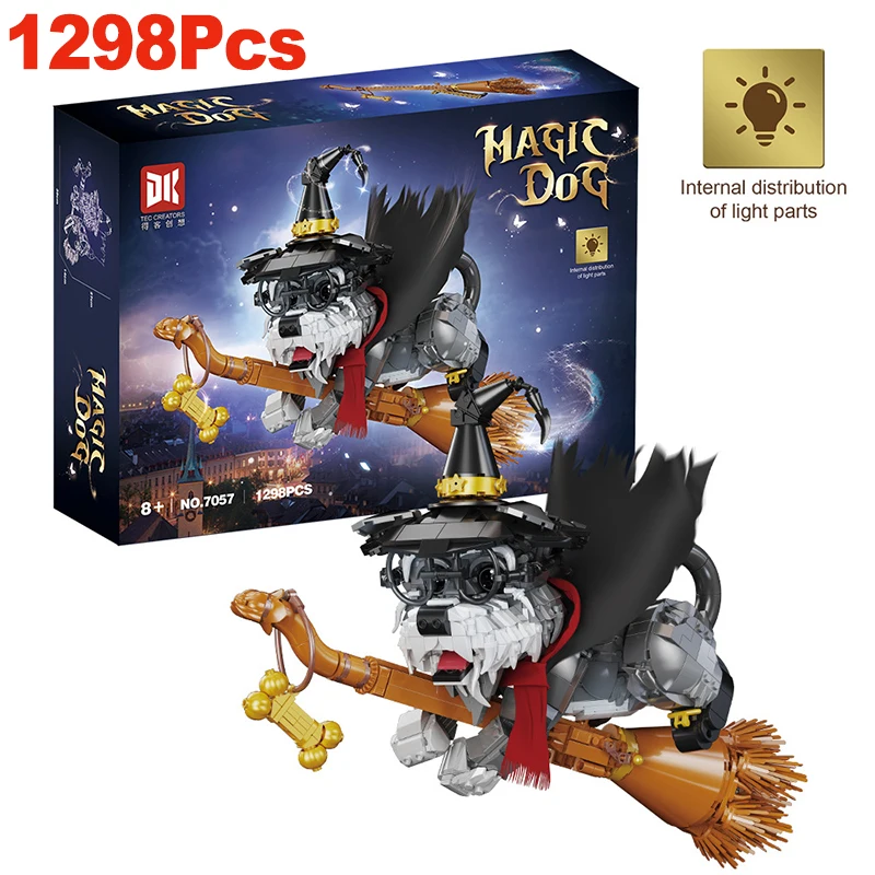 

1298PCS City Magical Schnauzer Pavilion Building Blocks Home pet dog Ornaments Friends Bricks Toy For Children Gifts
