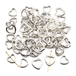20PCS DIY Jewelry Hollow Heart Beads Alloy Small Hole Beads Connector Bracelet Necklace Beads EF4282 EF4287