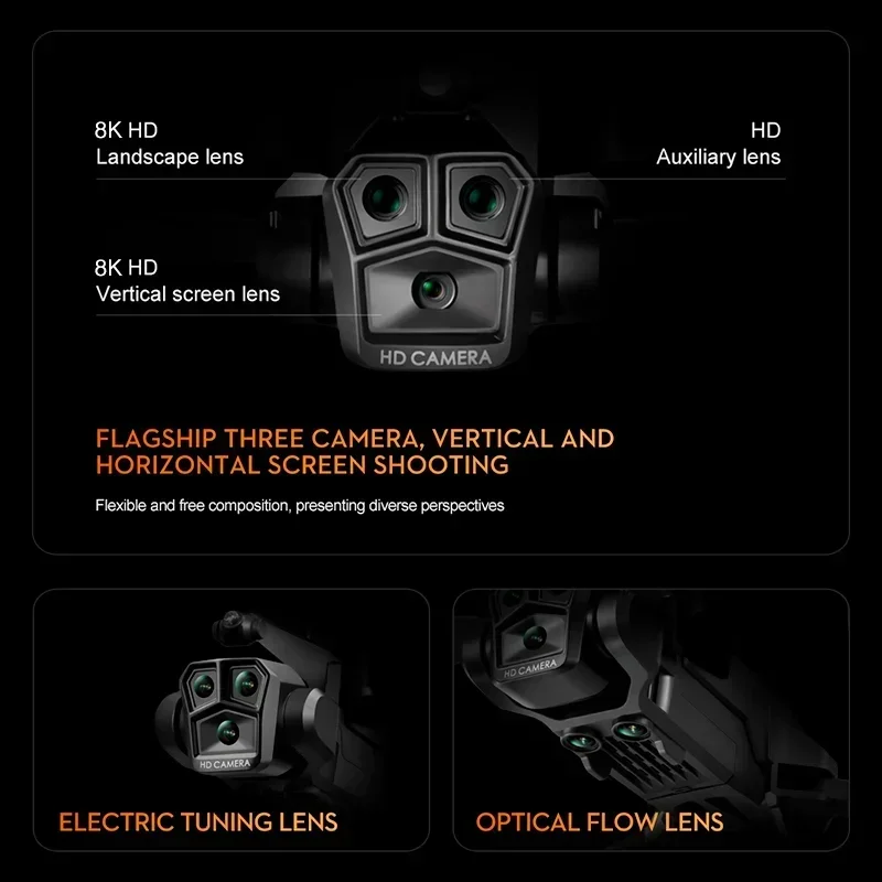 Lenovo K10ProMax Drone 8K profesjonalna podwójna kamera HD GPS unikanie przeszkód drony zdalny megafon quadcopter zabawka UAV RC 9000M