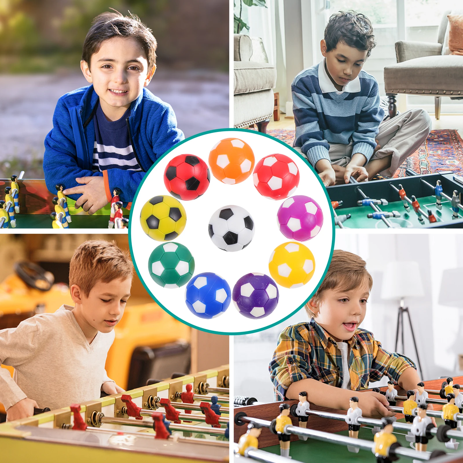 

10pcs Mini Billiards Accessories Replacement Plastic Game Table Football Vivid Design Lightweight Storage Entertain