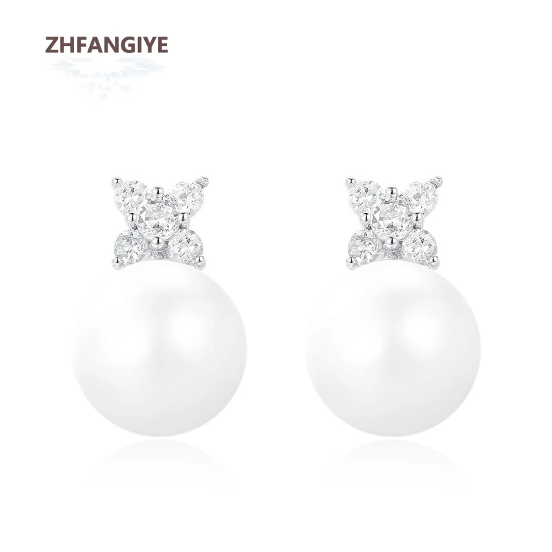 

Trendy Drop Earrings 925 Silver Jewelry with Pearl Zircon Gemstone Earrings for Women Wedding Promise Party Ornaments Wholesale