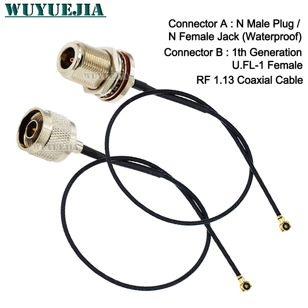 N إلى U.FL MHF-4 RF113 ضفيرة اقناع الجيل الرابع U.FL-4 أنثى إلى N موصل سالب صغير PCI WIFI WLAN هوائي تمديد كابل