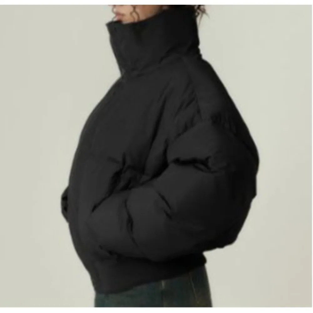 Thick-necked pure-color winter new-style warm-keeping overcoat