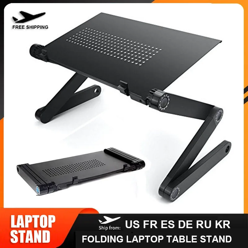 Adjustable Aluminum Alloy Folding Laptop Stand Notebook Computer Lapdesk For TV Bed Sofa PC Table Multifunctional Desk Stand