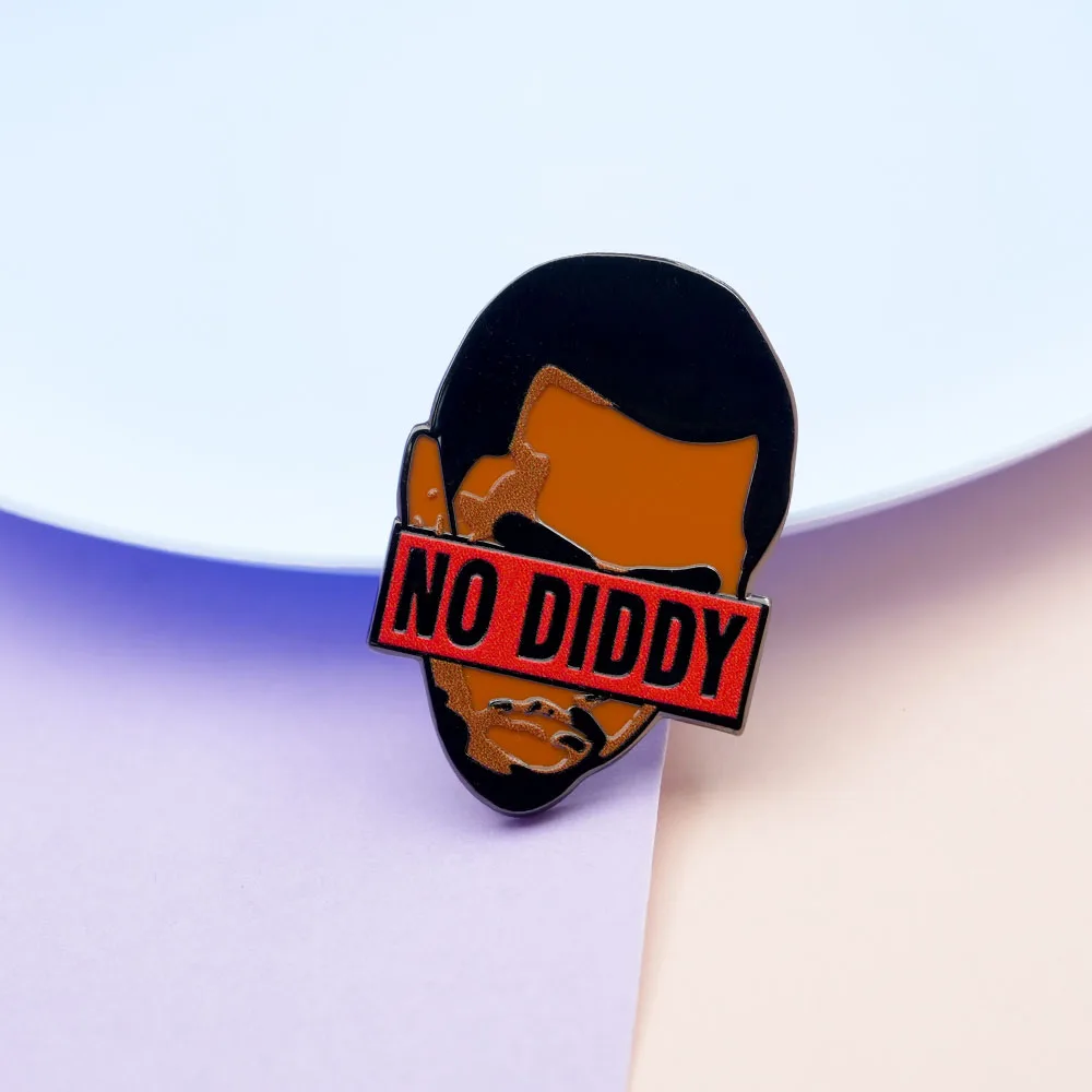 No Diddy Emaille-Pin Rap Hip-Hop Rapper Abzeichen Lustige Statement-Broschen für Rucksäcke Kleidung Schmuck Geschenk für Musikfans Accessoires – Detail 8