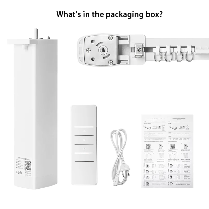 Sistema motorizado de Motor de cortina para el hogar, barra de riel eléctrica con wifi, compatible con Alexa y Google Alice, tuya, 225mm, último