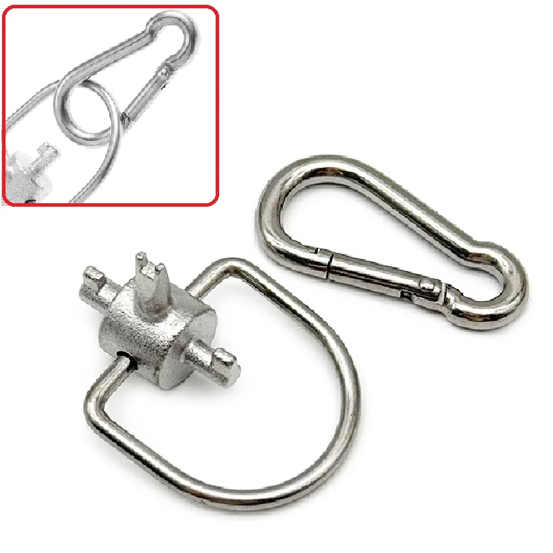 2Pcs Locking Cap Keys Fit R22 410A Refrigerants 304 Stainless Steel Triple Use Multi Key for Vacuum Caps HVAC Service Hand Tools