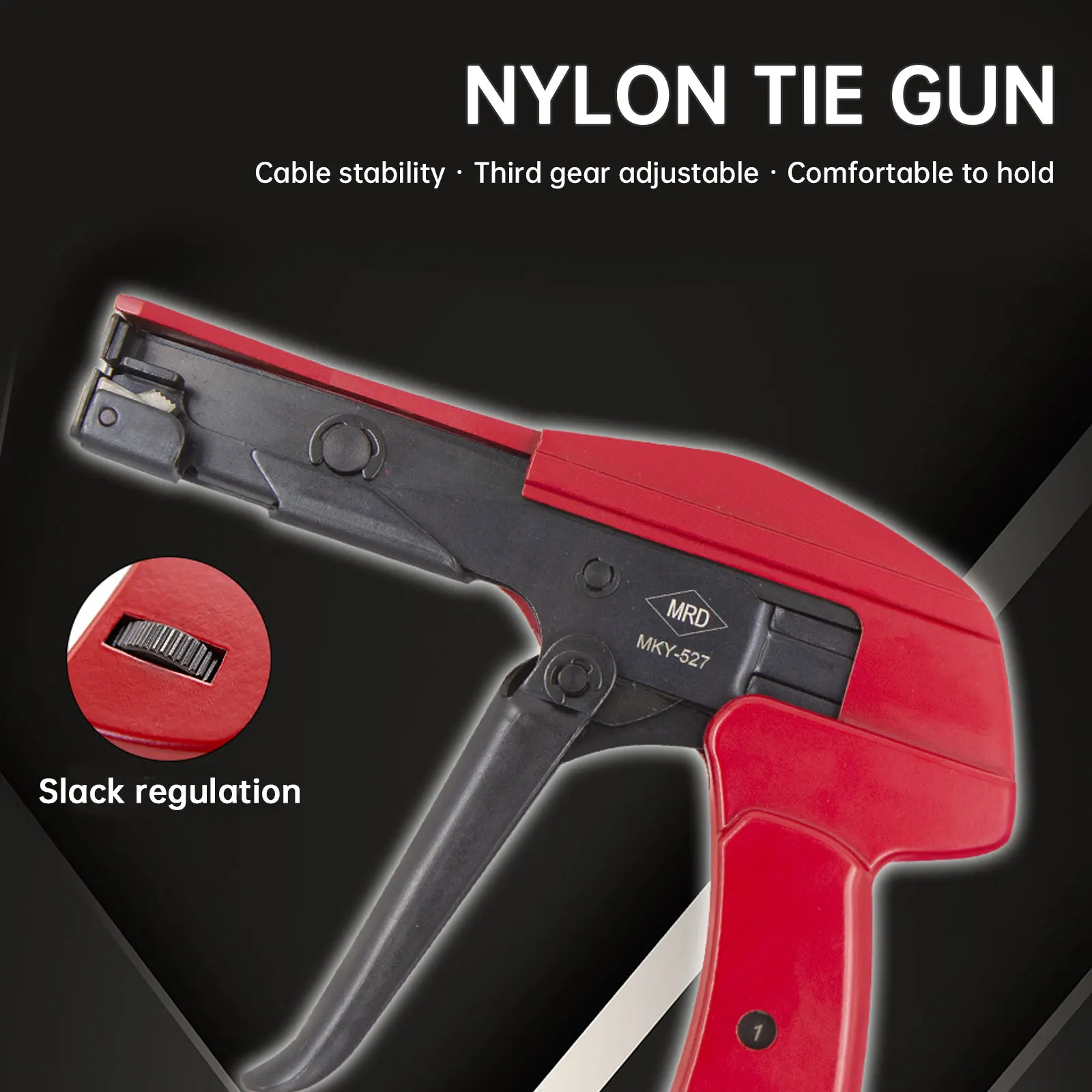 Cable Tie Tool Fastening Cable Tie Gun and Flush Cut Zip Tie Gun with Steel Handle for Nylon Cable Tie